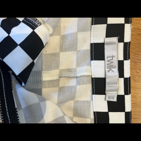 Twik black and white checked miniskirt- Size M - Picture 3 of 4
